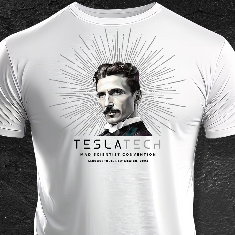 Men's 100%  Cotton, High Quality White T-Shirt / TeslaTech 2024