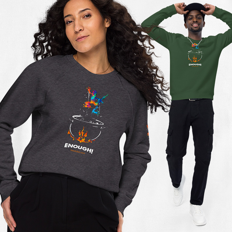 #5B: BOILING FROG ARMED | Unisex Organic High Quality Sweatshirt With ArmTag